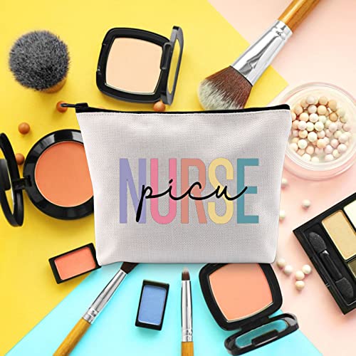 BLUPARK Picu Nurse Cosmetic Bag picu nurse bag pediatric intensive care nurse gift nurse appreciation makeup bag nursing work bag(Picu Nurse Bag