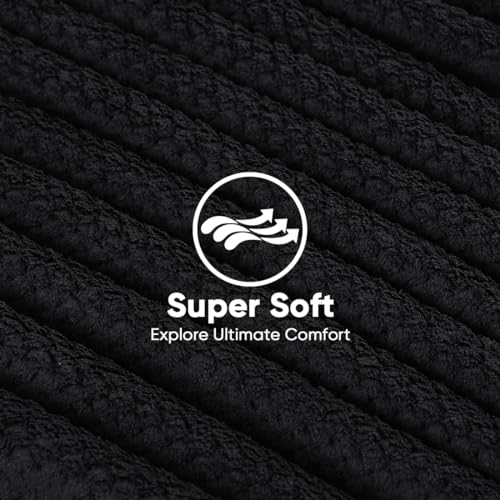 HOMEXCEL Black Microfiber Hair Towels 5 Pack, 40 x 20 Inches Black Salon Towels, Super Soft and Absorbent Hair Towel for Salon, Spa, Pool and Home Hair Care, Fast Drying Turbans for All Hair