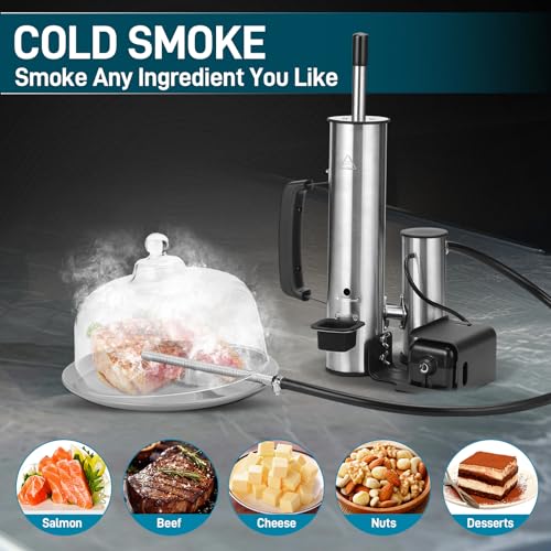 EUTRKei Smoke Tube for Pellet Smoker, Smoke Generator with Air Pump - Continuous Billowing Smoke, Hot or Cold Smoking, for Any Grill or Smoker, Automatic Grill Accessories to Provide Smoking