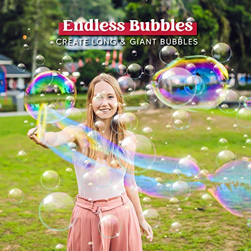 JOYIN Big Bubble Wands Set Bulk for Kids Summer Outdoor Activity Party Favors, 18 Pcs Giant Bubble Maker with Tray, 12" Large, 6 Pcs Bubble Solution Suitable for All Age People