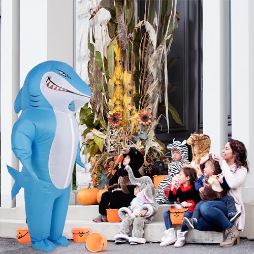 M MH ZONE Inflatable Shark Costume for Adult Funny Halloween Costumes Fantasy Cosplay Blow up Costume