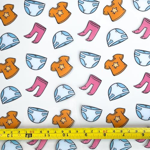 ONEART | Baby Clothing Clear TPU Vinyl Fabric, 12"×54" Transparent Vinyl Leather Roll for Bows Embroidery Appliques
