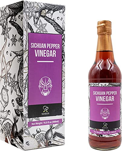 Soeos Chinkiang Vinegar 16.9 fl oz (500ml), 3 Years Aged, Naturally Fermented, Mature Aged Black Vinegar, Chinese Black Vinegar, Zhenjiang Vinegar, Black Rice Vinegar, Black Vinegar Chinese.