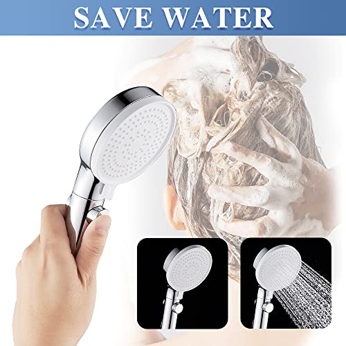 DOILIESE Shower Head with Handheld Shower Head with ON/Off Switch, 3-Modes High Pressure Shower Head with Hose, Chrome Finish