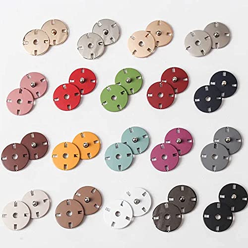 5Pcs/Set Snap Buttons Metal Buckle Buttons Invisible Buckle for Coat Clothing Sewing Accessories (#13 White, 15mm)