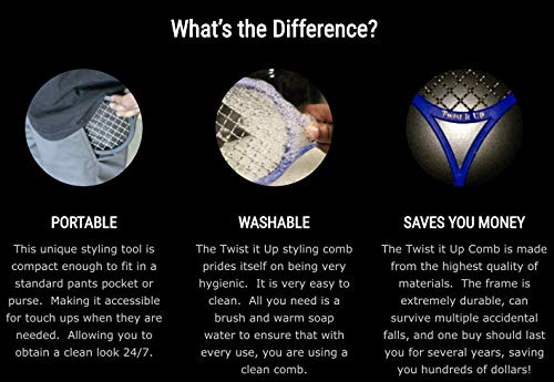 Twist It Up Comb - As Seen on Shark Tank - Alternative to Hair Sponges for Black Men's Curly Hair, Tennis Racket-Style Hair Twisting Tool (Green)