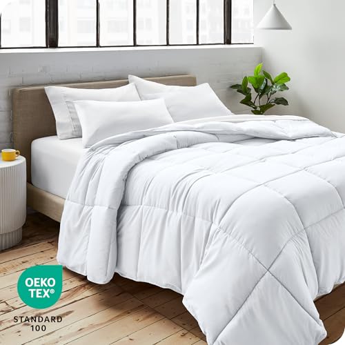 Bare Home Comforter Set - Full Size - Ultra-Soft - Goose Down Alternative - Premium 1800 Series - All Season Warmth (Full, Light Blue)