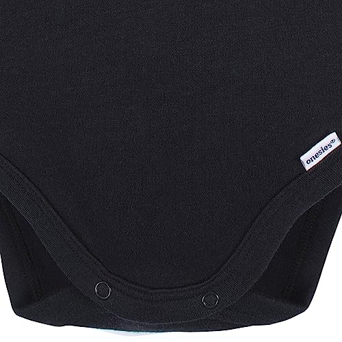 Gerber Unisex Baby Long Sleeve Solid Onesies Multi-Pack Interlock 180 GSM, Black