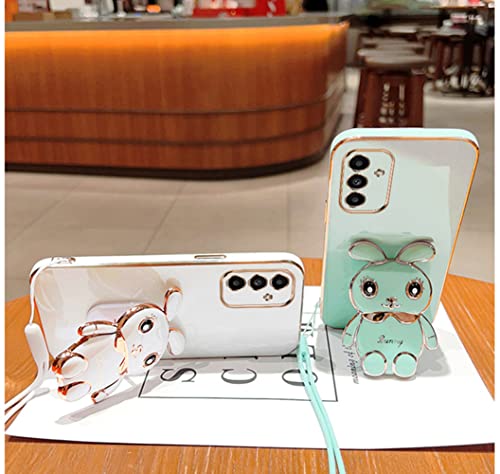 for Samsung A13 5G/A04S Case 3D Cute Cartoon Hidden Rabbit Kickstand Design for Women Girls,Luxury Plating Glitter Soft Silicone Girly Phone Case with Camera Protection Cover for Galaxy A13 Pink