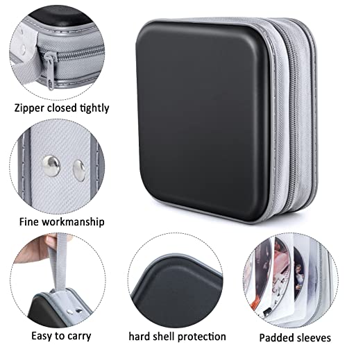 Bivisen CD Case, DVDs Wallet Holder, CD/DVD Case Wallet 40 Discs Heavy Duty Bag Binder Storage Booklet Album (Black)