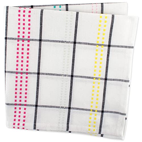 DII Cotton Plaid Napkin Set Machine Washable, 20x20, Butcher Block, 6 Count