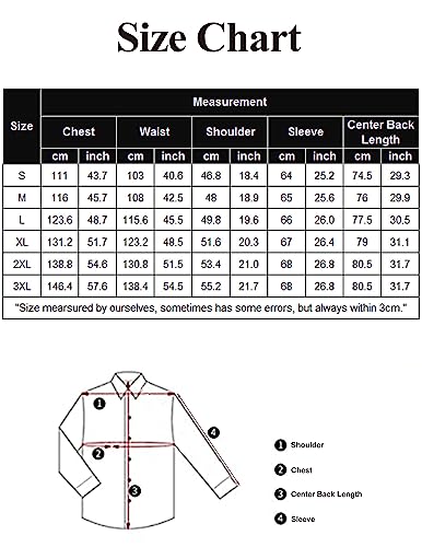 COOFANDY Men's Dress Shirts Long Sleeve Casual Button Down Shirts Printed Dress Shirt