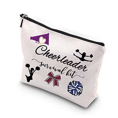 WCGXKO Cheerleading Gift Cheerleader Survival Kit Portable Travel Accessories Toiletry Bag Makeup Bag (survival cheerleader)