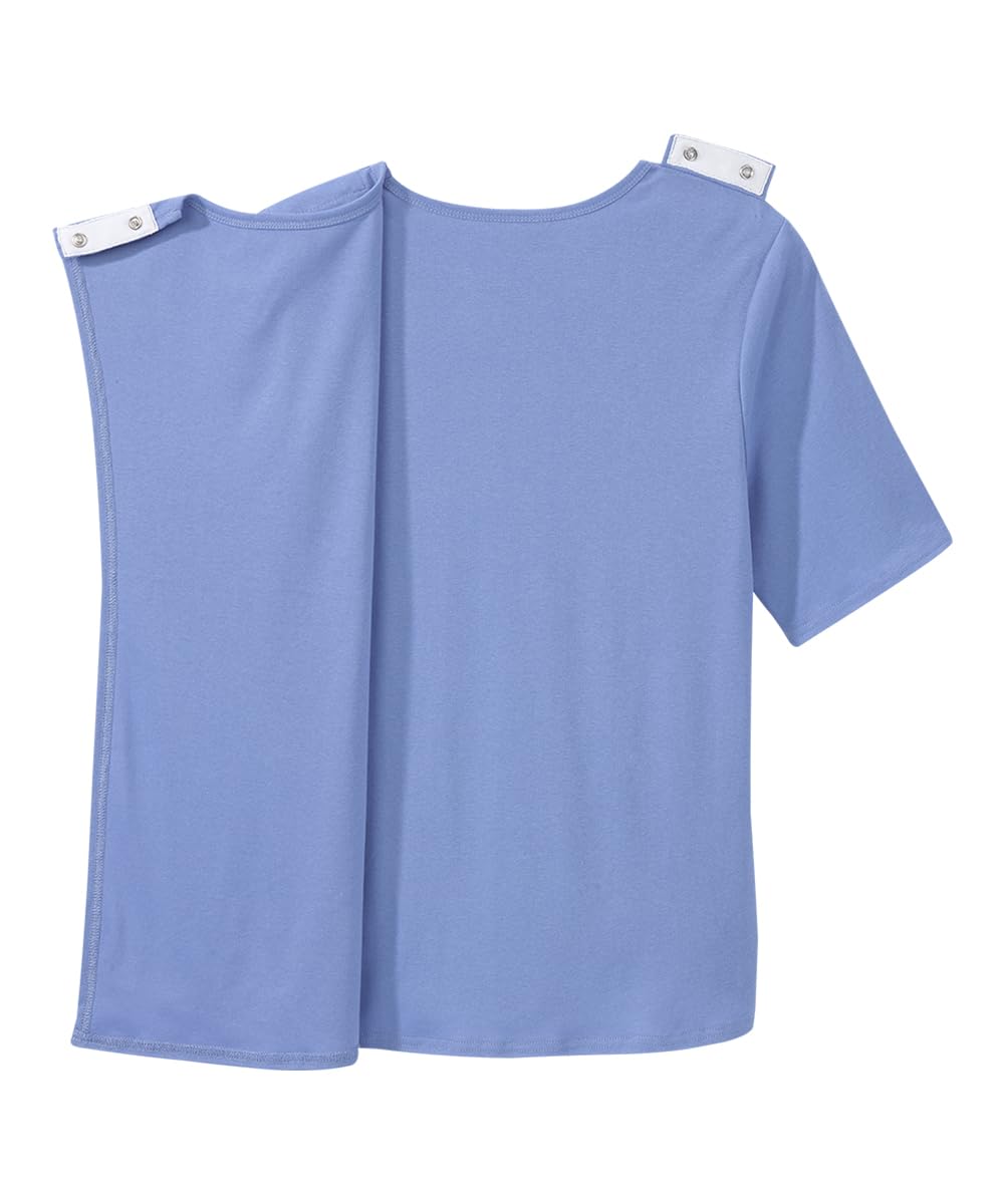 Women’s Open-Back Adaptive Solid Color Diamond T-Shirt - Sky XL