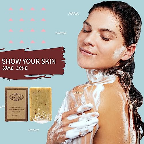 Natural Soap Bar, Handmade Natural Cleansing Moisturizing, Lavender, White Tea, Coconut Milk, Plant Essential Oil, Charcoal Oil Control and Aloe Mint, for Men and Women (4 oz, 6 Bars)