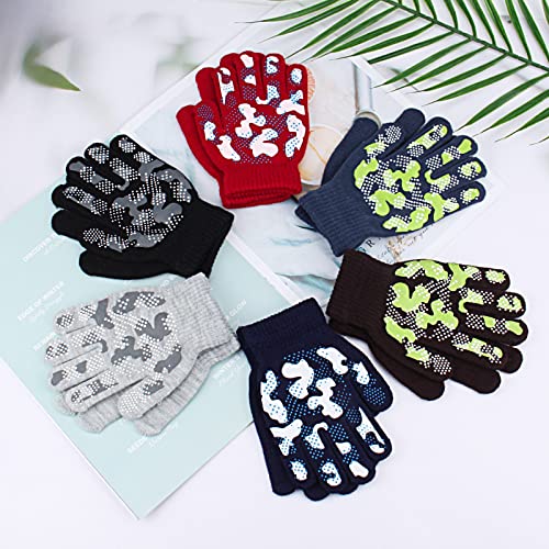 Hicdaw Kids Winter Gloves, 6-8 Pairs Winter Gloves for Kids Toddler Gloves Gift for Boys Girls (color9)