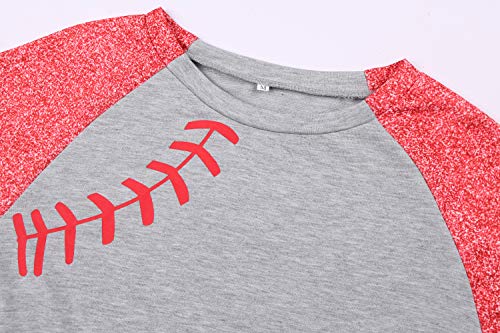 Vekline Baseball Mom Sweatshirts Women Baseball Hoodie Long Sleeve Hooded Blouse with Pockets Gray, X-Large