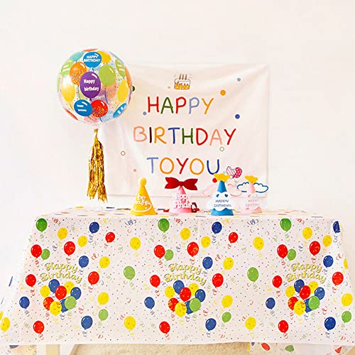 RCFFDL Baseball Tablecloth, 2 Pack Disposable Happy Birthday Baseball Table Cover for Boys Mens Birthday Party Decorations Supplies, Plastic Rectangle Table Cloths Covers 54'' x 108''