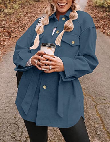 ZESICA Women's Casual Trench Coat Long Sleeve Lapel Button Down Belted Jacket Outerwear Peacoat with Pockets,Apricot,Small