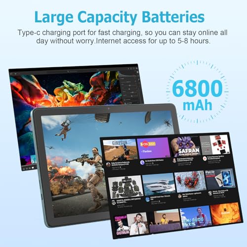 WDYQJE 10.1 Inch Android Tablet, Android 13 Tablets with 128GB+8(4+4 Expand) GB, 2.4+5G WiFi Tablet PC with FHD IPS Touch Screen, Dual 13MP+5MP Camera, Dual Stereo Speakers, Bluetooth5.0, GPS