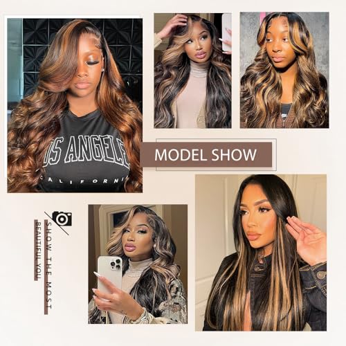 Nickgirl Highlight Lace Front Wig Human Hair 13x4 1B/Pink Body Wave Lace Front Wigs Human Hair Pre Plucked 180% Density HD Lace Colored Wigs Pink Human Hair Wig Glusless Wigs Human Hair 22 Inch