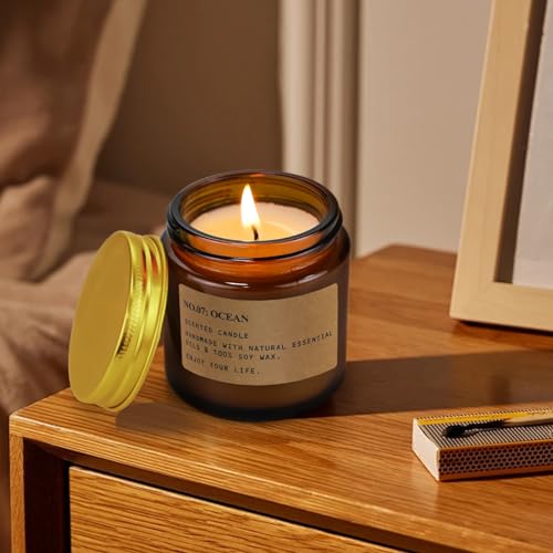 8 Pack Candles for Home Scented, Aromatherapy Jar Candle Gifts for Women, Natural Soy Wax Amber Candles Set, Scented Candles Set for Birthday Valentine Mother's Thanksgiving Day Present