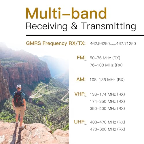 TIDRADIO TD-H3 GMRS Radio Multi-Band Receiving Long Range Walkie Talkies,USB-C Programming & Charging,2500mAh Battery,AM/FM Reception,Wireless Radio Replication,DTMF NOAA VOX SCAN,Support Chirp