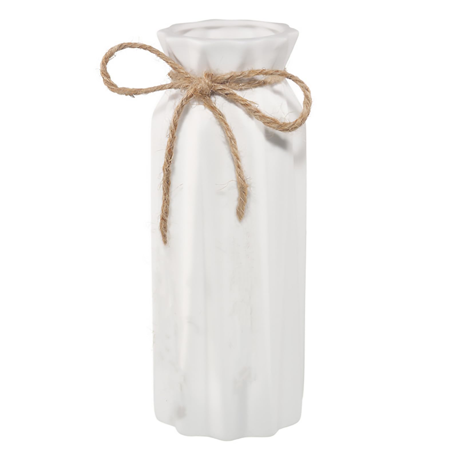 White Ceramic Vase-Flower Vase Dried Flower Vase for Modern Home Decor, Fit for Foyer Living Room Fireplace Bedroom Kitchen,Decent Gift, 8.27" H