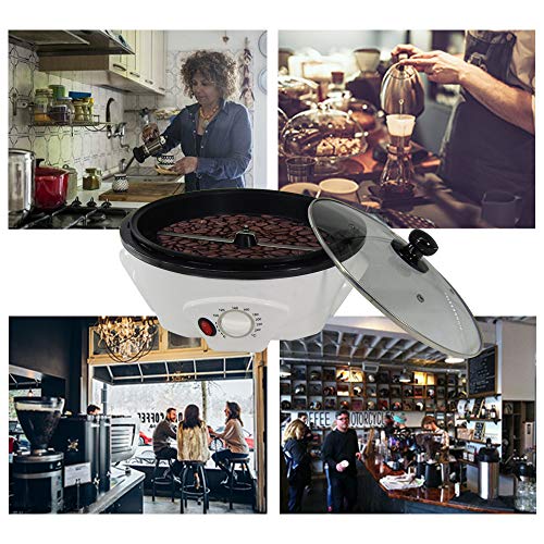 JIAWANSHUN Electric Coffee Roaster Machine 500g Coffee Bean Roaster 0-240℃ Non-Stick Home Peanut Beans Roaster 1200W 110V