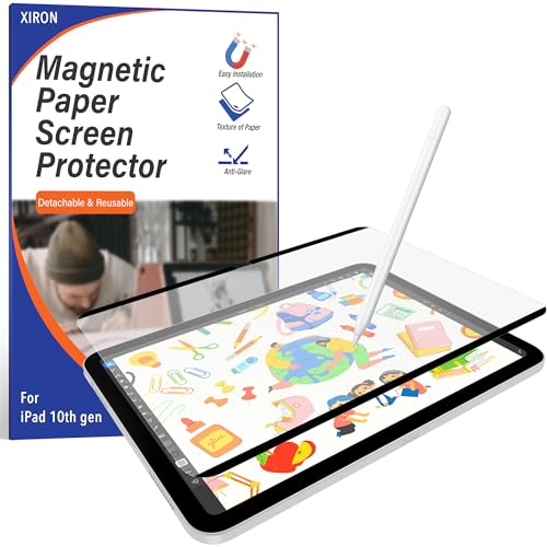 Magnetic Paper Screen Protector for iPad 10th Gen 2022(10.9-inch), Matte Screen Protector for iPad 10th generation(2022) 10.9-inch, Write and Draw Like on Paper, Anti-Glare Screen Protector