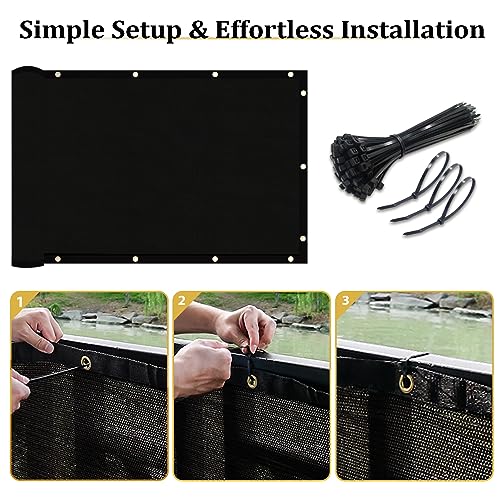 Shade&Beyond 6' X 141' Customized Size Privacy Screen Fence Black 170 GSM Fencing Mesh Shade Net Cover for Wall Garden Yard Backyard Indoor Outdoor Home Decoration, Black, FR10