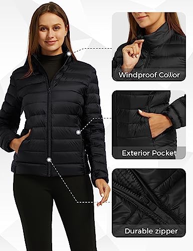 wantdo Women's Insulated Bubble Coat Packable Light Down Jacket (Dark Gray, Small)