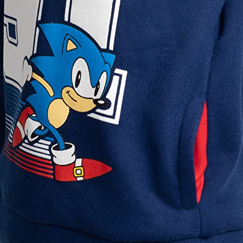 SEGA Sonic the Hedgehog Toddler Boys Fleece Athletic Pullover Hoodie Navy 3T