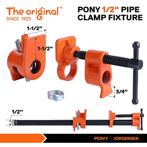 PONY 2-Pack 52 Wood Gluing Pipe Clamp Fixture for 1/2 Inch Black Pipe