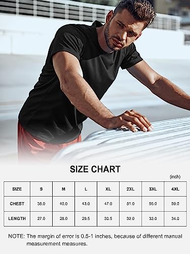 5 Pack Mesh Dry Fit Gym Tshirts for Men Quick Dry Crew Neck Running Active Fitness Training Sport Tee Shirts,BR-S