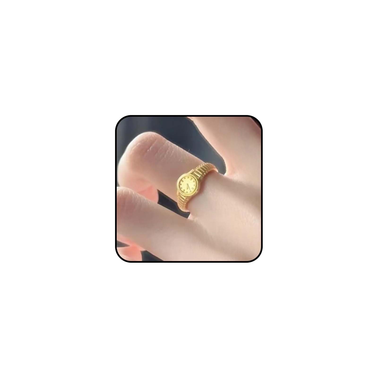 Rrdaily Vintage Gold Lover Finger Watch Rings for Women,Personalized Punk Gothic Adjustable Watch Ring Lover Friend Jewelry Gifts (A)