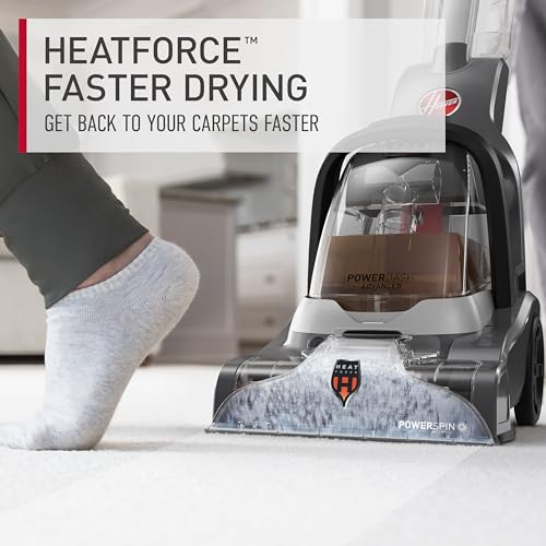 Hoover PowerDash Pet Advanced Compact Carpet Cleaner Machine with Above Floor Cleaning, for Carpet and Upholstery, Carpet Shampooer, Lightweight, Pet Stain and Odor Remover, FH55050PC, Grey