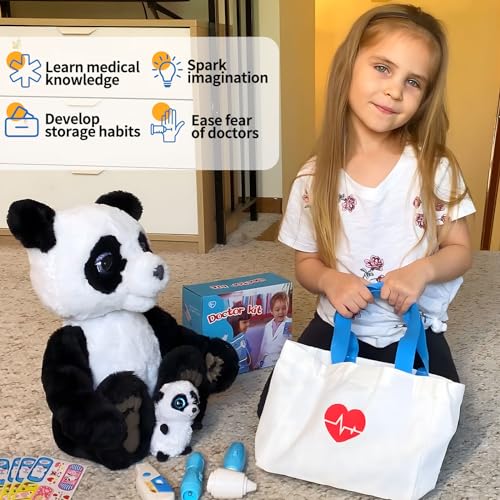 Liberry Doctor Kit for Toddlers 3-5 Years Old, 18-Piece Kids Doctor Bag Pretend Play Toys, Durable Medical Kit with Toy Stethoscope, Blue Doctor Gift for Boys Girls