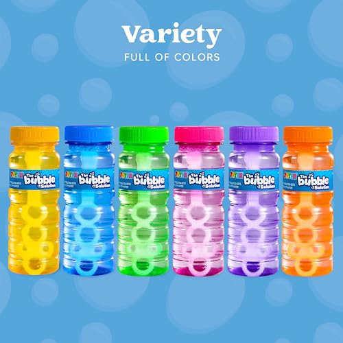 JOYIN Bubble Bottles 6/12/24/36PCS (4oz Solution), Bubbles for Toddlers 1-3, Blow Bubbles Solution Wand Bulk for Party Favors for Kids, Toddler Summer Outdoor Toys Gift for Kids (6)