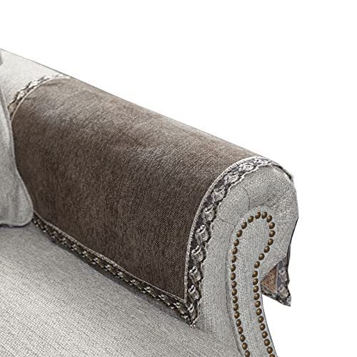 MINJIATEX Couch arm Covers, Non-Slip (2 pcs), Washable, for Living Room Recliner Chair, Protectors for Leather Sofa armrest slipcover, JYS-Beige