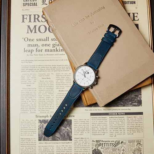 Jeereal Quick Release | Leather Watch Bands | Leather Watch Straps for Men Women- 18mm 20mm 22mm 24mm (18mm, Blue)