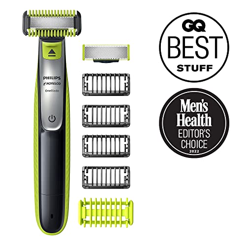 Norelco Philips OneBlade 360 with Connectivity Hybrid Face + Body, Electric Beard Trimmer, Shaver & Body Groomer with 360 Blade Tech, 1x360 Blade, 5-in-1 Comb, Body Kit, Travel Case, QP4631/90