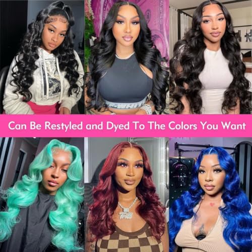 220 Density Lace Front Wigs Human Hair 13x6 Body Wave Lace Front Wigs Human Hair Pre Plucked HD Frontal Wigs for Black Women Glueless Wigs Human Hair Natural Hairline 20 Inch