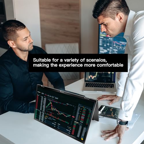 Virzen Triple Screen Extender 120hz 18.5" Portable FHD 1080P Monitor Folding Stacked Travel Monitor Automatic Rotation for Windows Mac OS Kickstand VESA Mountable
