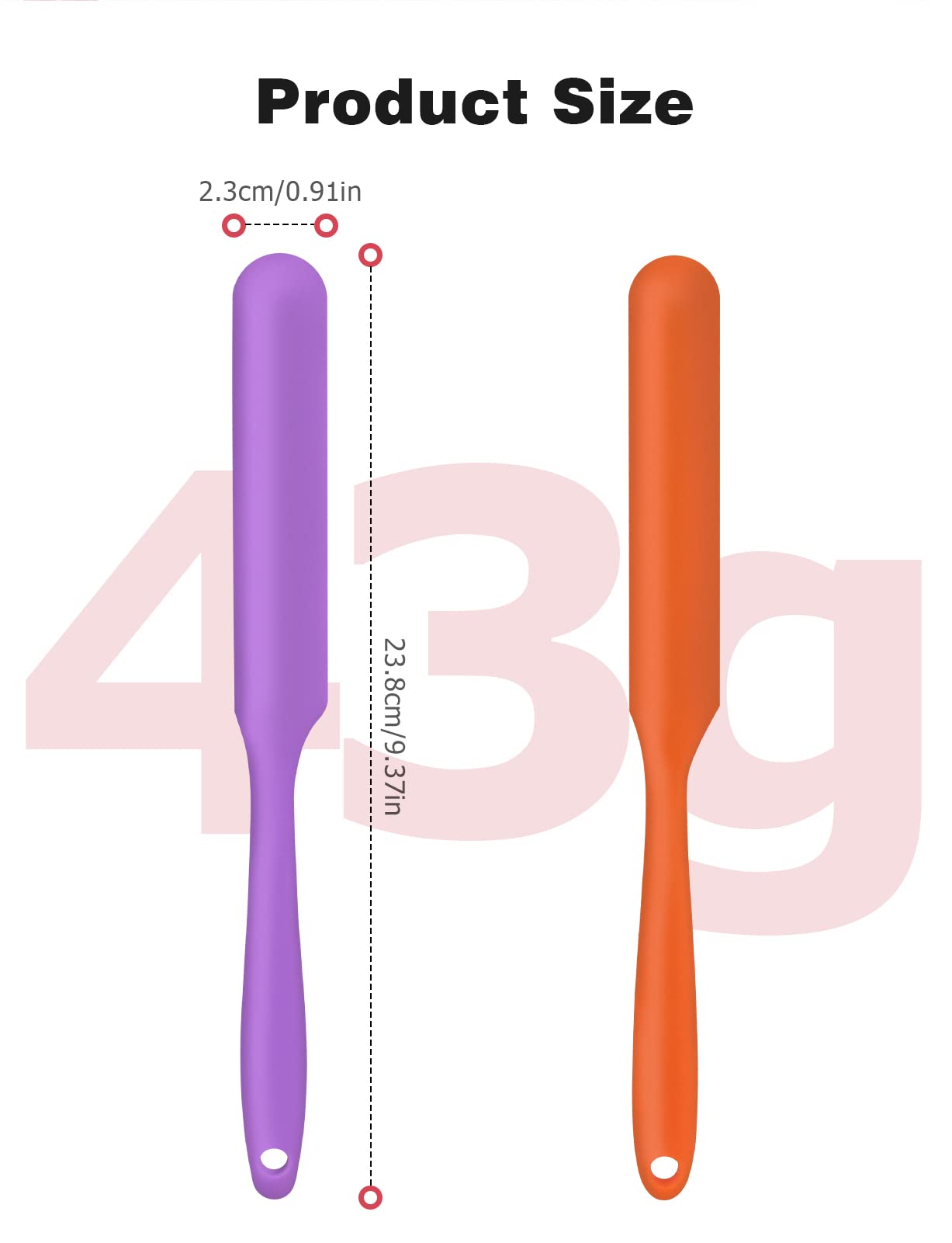 Jar Spatula, Long Handle Silicone Jar Spatula Scraper for Jar Bottom of Mayo, Cool Whip, Peanut Butter, Condiments(Orange/Purple)
