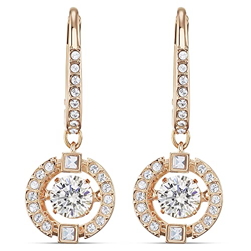 SWAROVSKI Sparkling Dance Pierced Drop Earrings with Dancing Crystal and Matching Pavé on a Rose-Gold Tone Finish Setting, Part of the Swarovski Sparkling Collection