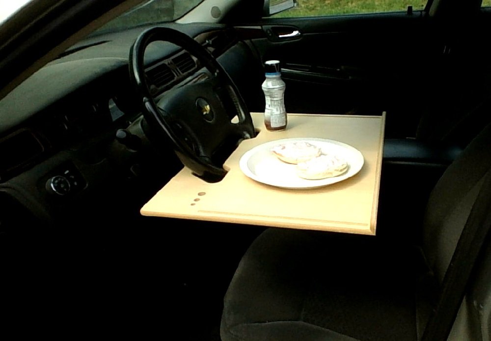 Wheeldesk Contractor Size (23 1/2" x 16 1/2") C-Desk Works Best in Larger Vehicles - Very Big Writing Surface - Mobile Office - Steering Wheel Laptop Table - Automobile Desk - Multipurpose Workstation