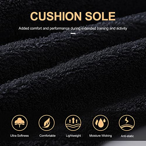 CS CELERSPORT Cushion No Show Tab Athletic Running Socks for Men and Women (6 Pairs),Small, Black