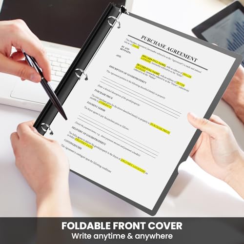 SortieOuch Telescoping 3 Ring Binder 1Inch,Flexible Binders Three Ring PVC-Free(Fit 8.5x11 Inches),Clear View Binder 220 Sheets Capacity,Telescoping Binder for School or Office Use