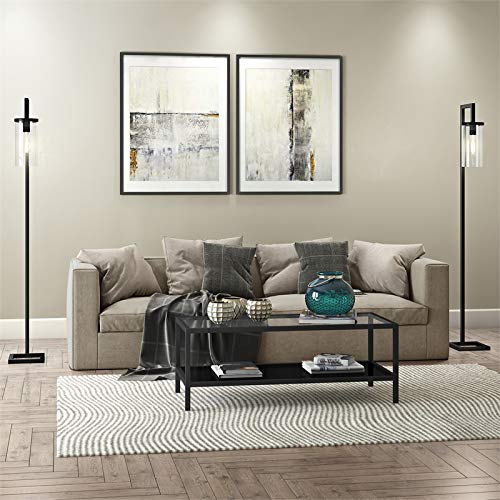 Henn&Hart 54" Wide Rectangular Coffee Table in Blackened Bronze, Modern coffee tables for living room, studio apartment essentials